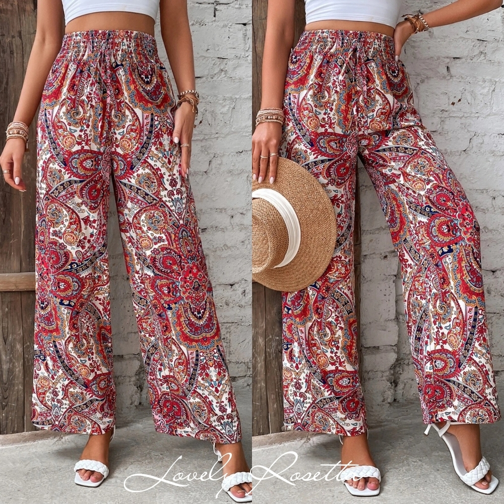 Eye-Catching Printed Wide-Leg Pants - Picture 11 of 13